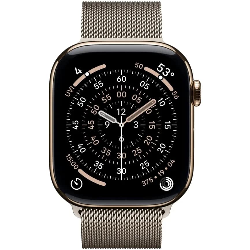 Смарт-часы Apple Watch Series 11 46mm Titanium Case with Natural Milanese Loop M L, Gold — фото 2