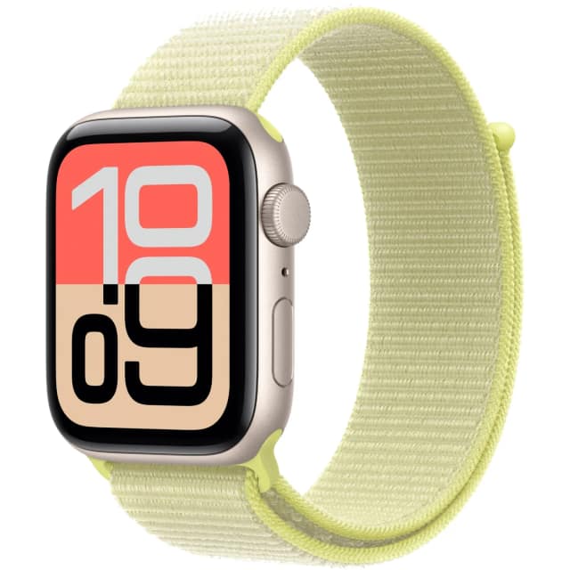 Смарт-часы Apple Watch SE 40mm Starlight Aluminum Case with Sport Loop, Neon Yellow