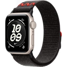 Смарт-часы Apple Watch SE 44mm Starlight Aluminum Case with Nike Sport Loop, Midnight Black — фото 1