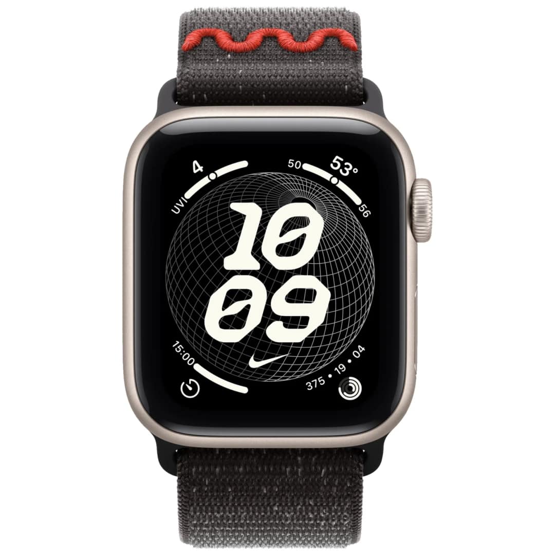 Смарт-часы Apple Watch SE 44mm Starlight Aluminum Case with Nike Sport Loop, Midnight Black — фото 3
