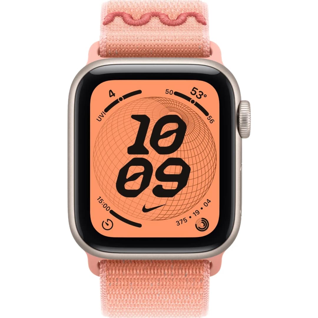 Смарт-часы Apple Watch SE 44mm Starlight Aluminum Case with Nike Sport Loop, Alpenglow Pink — фото 3
