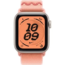Смарт-часы Apple Watch SE 44mm Starlight Aluminum Case with Nike Sport Loop, Alpenglow Pink — фото 3