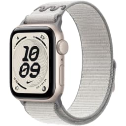 Смарт-часы Apple Watch SE 44mm Starlight Aluminum Case with Nike Sport Loop, Veiled Grey — фото 1