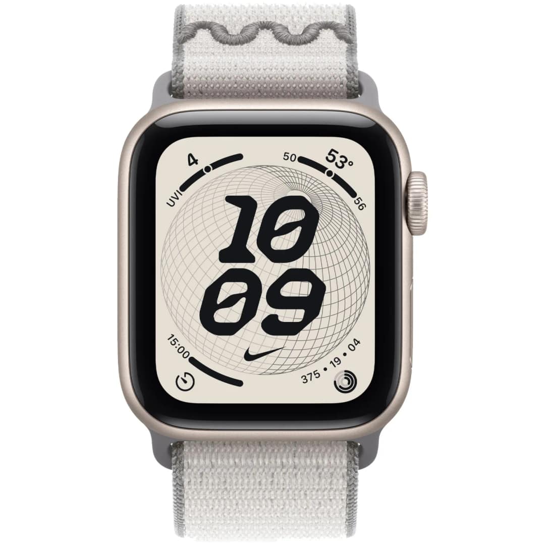 Смарт-часы Apple Watch SE 44mm Starlight Aluminum Case with Nike Sport Loop, Veiled Grey — фото 3