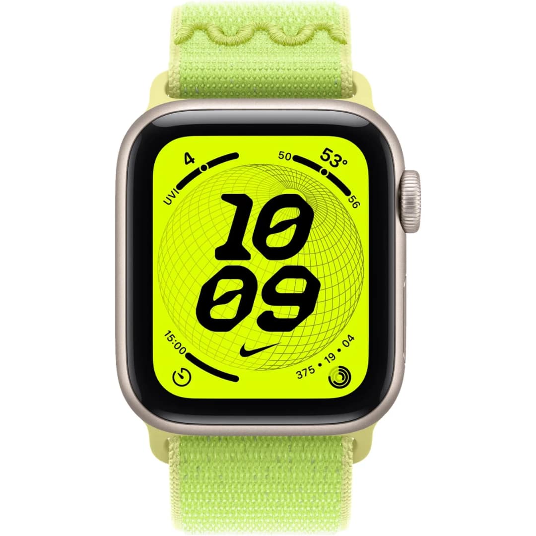 Смарт-часы Apple Watch SE 44mm Starlight Aluminum Case with Nike Sport Loop, Volt Splash — фото 3