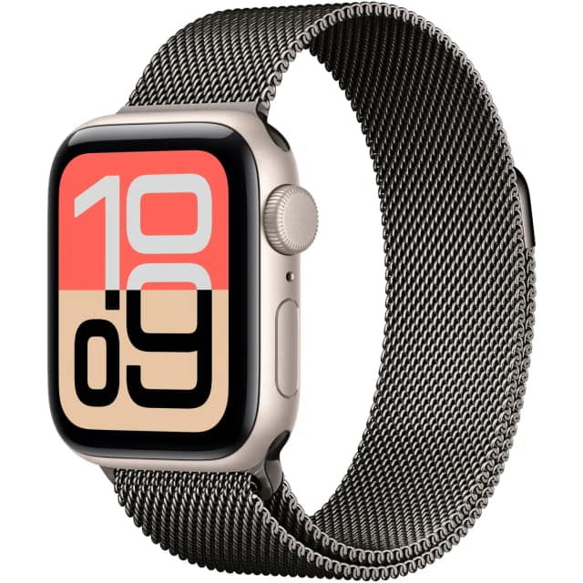 Смарт-часы Apple Watch SE 44mm Aluminum Case with Slate Milanese Loop, Starlight