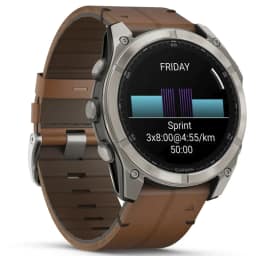 Смарт-часы Garmin Fenix 8 51mm Amoled Sapphire Bare Titanium Black with Chestnut Leather Band with Grapphite Silicone Band — фото 2