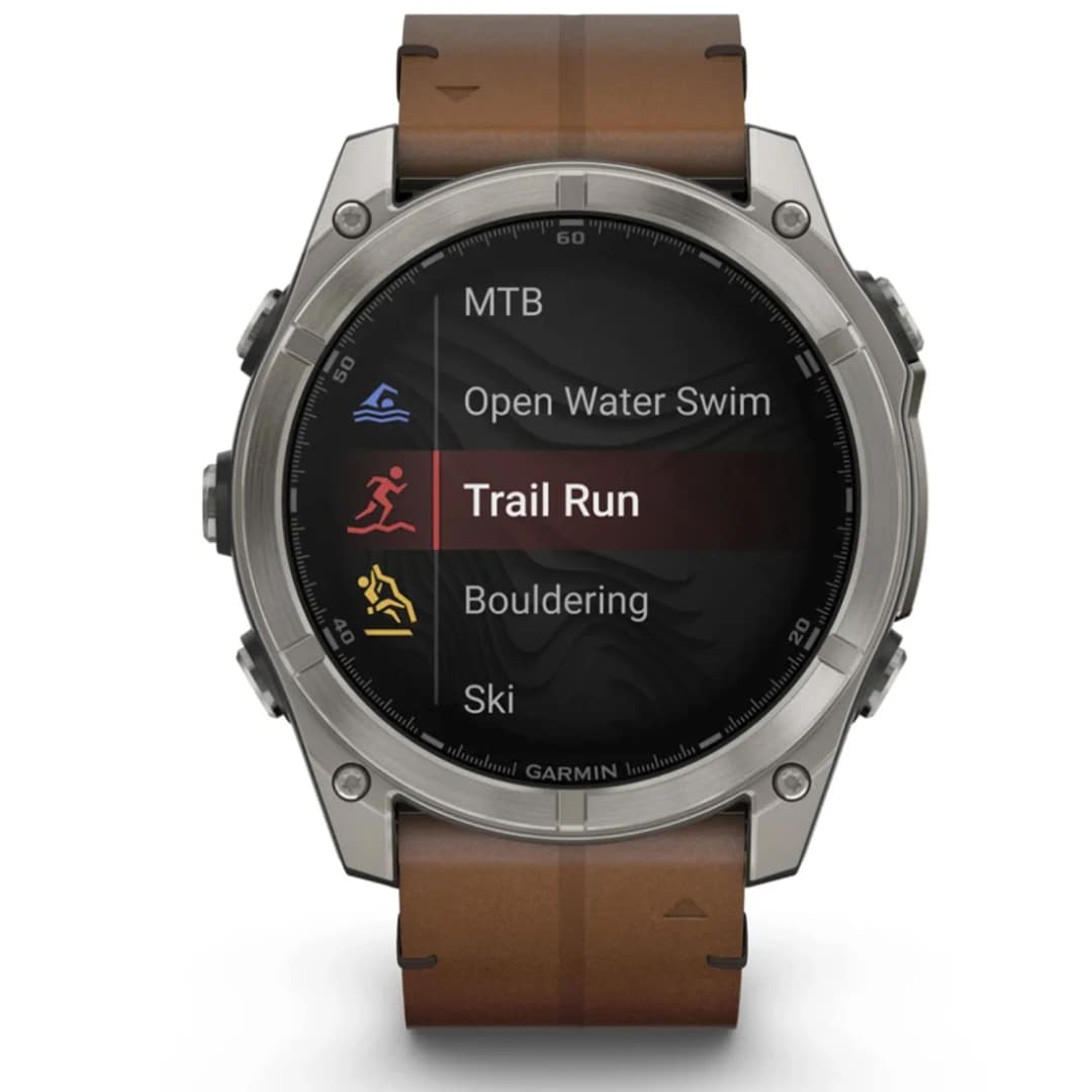 Смарт-часы Garmin Fenix 8 51mm Amoled Sapphire Bare Titanium Black with Chestnut Leather Band with Grapphite Silicone Band — фото 5