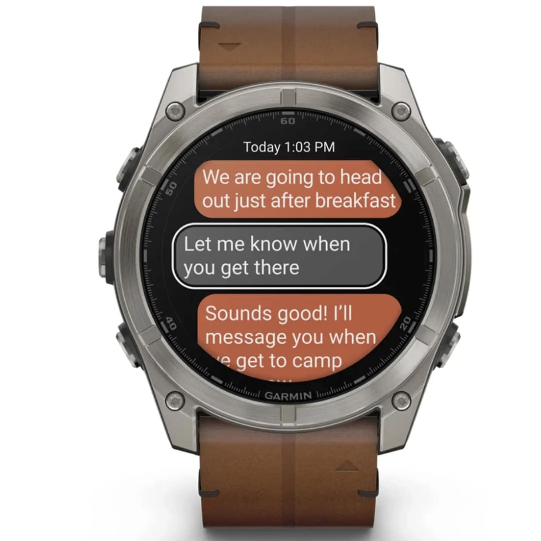 Смарт-часы Garmin Fenix 8 51mm Amoled Sapphire Bare Titanium Black with Chestnut Leather Band with Grapphite Silicone Band — фото 8