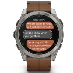 Смарт-часы Garmin Fenix 8 51mm Amoled Sapphire Bare Titanium Black with Chestnut Leather Band with Grapphite Silicone Band — фото 8