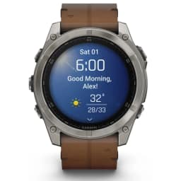 Смарт-часы Garmin Fenix 8 51mm Amoled Sapphire Bare Titanium Black with Chestnut Leather Band with Grapphite Silicone Band — фото 9