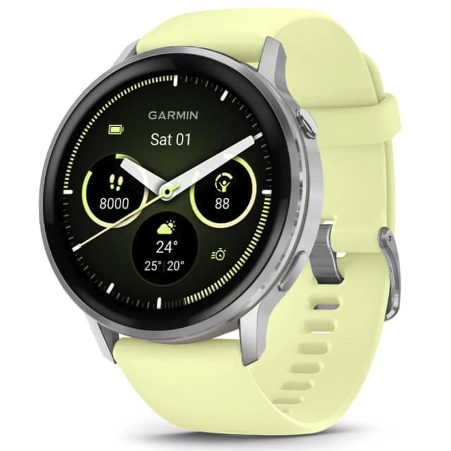 Смарт-часы Garmin Venu 4 45mm Silver Bezel With Silicone Band, Citron