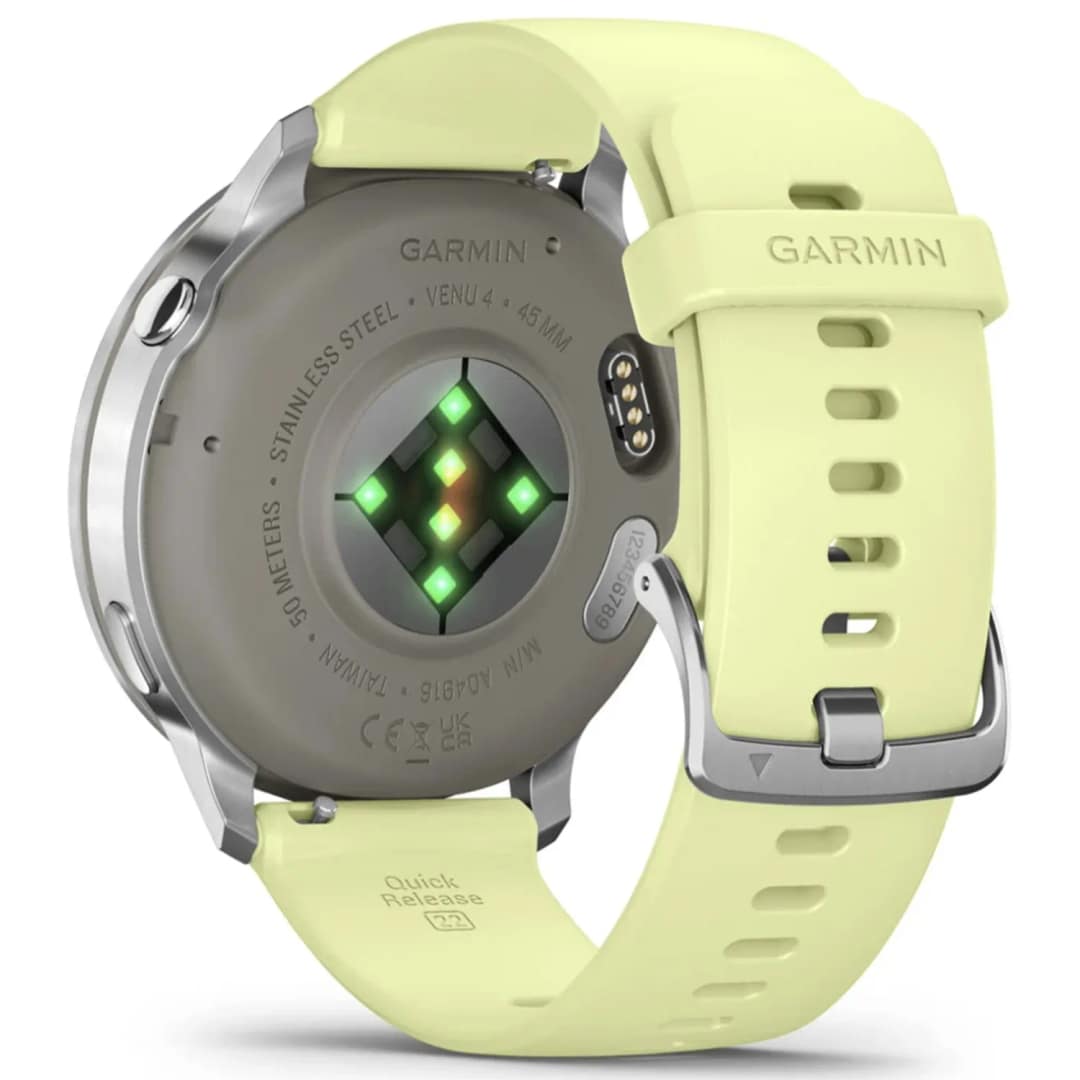 Смарт-часы Garmin Venu 4 45mm Silver Bezel With Silicone Band, Citron — фото 3