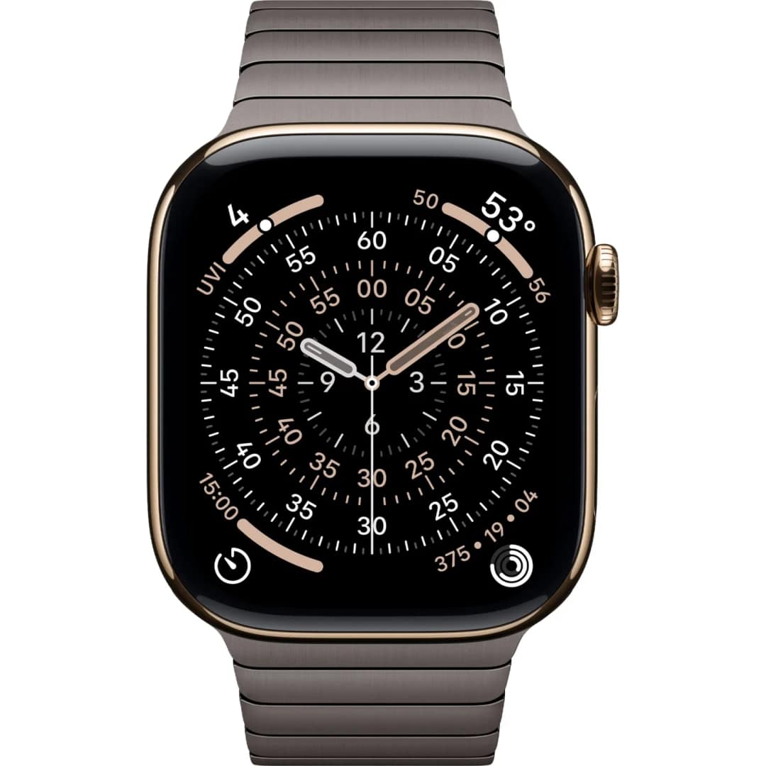 Смарт-часы Apple Watch Series 11 46mm Titanium Case with Slate Link Bracelet, Gold — фото 3