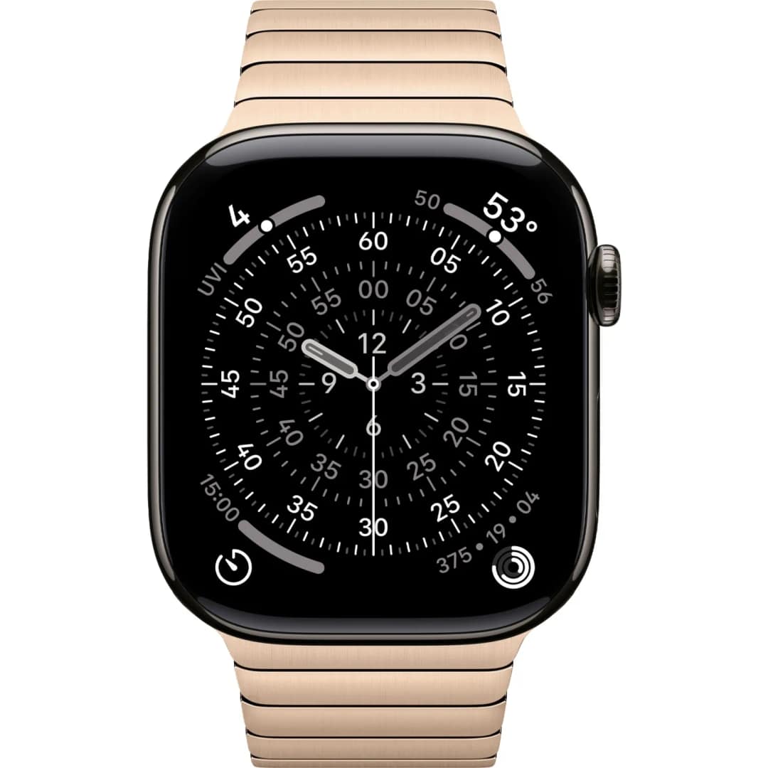 Смарт-часы Apple Watch Series 11 46mm Titanium Case with Gold Link Bracelet, Slate — фото 3