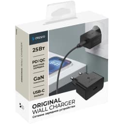Сетевое зарядное устройство Deppa 25W USB-C Black — фото 2