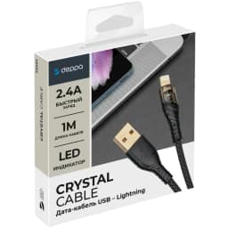 Кабель Deppa USB-A Lightning 1m Black — фото 2