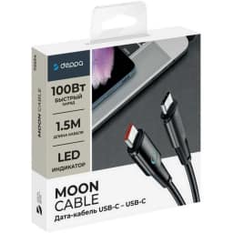 Кабель Deppa USB-C USB-C 1 5m Black — фото 3