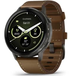 Смарт-часы Garmin Venu 4 45mm Slate Bezel With Black Silicone Band And Brown Leather Band — фото 1