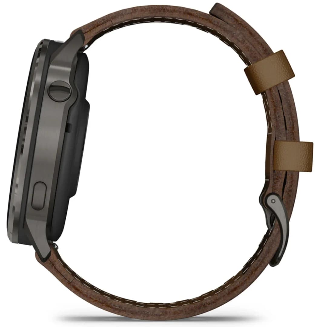 Смарт-часы Garmin Venu 4 45mm Slate Bezel With Black Silicone Band And Brown Leather Band — фото 2