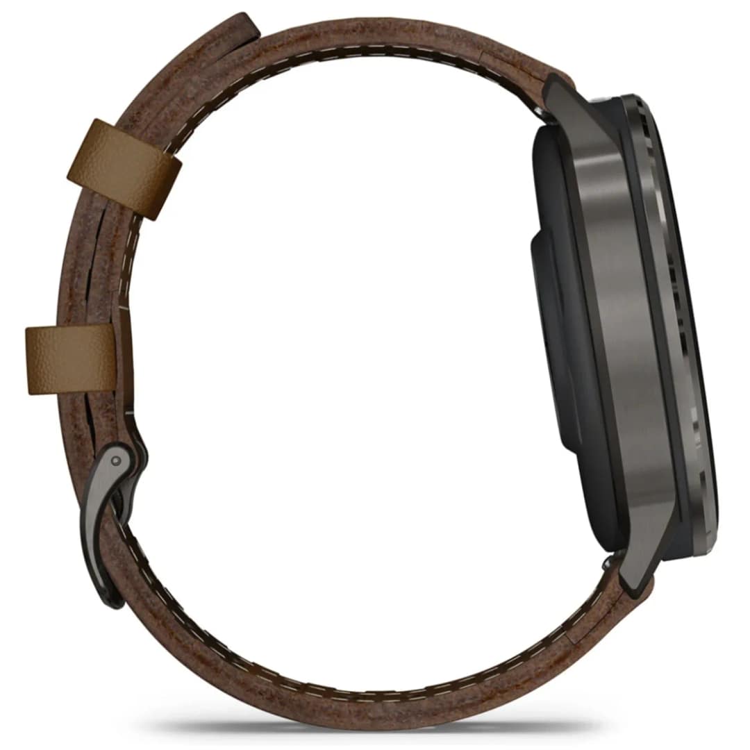 Смарт-часы Garmin Venu 4 45mm Slate Bezel With Black Silicone Band And Brown Leather Band — фото 4