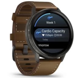 Смарт-часы Garmin Venu 4 45mm Slate Bezel With Black Silicone Band And Brown Leather Band — фото 5
