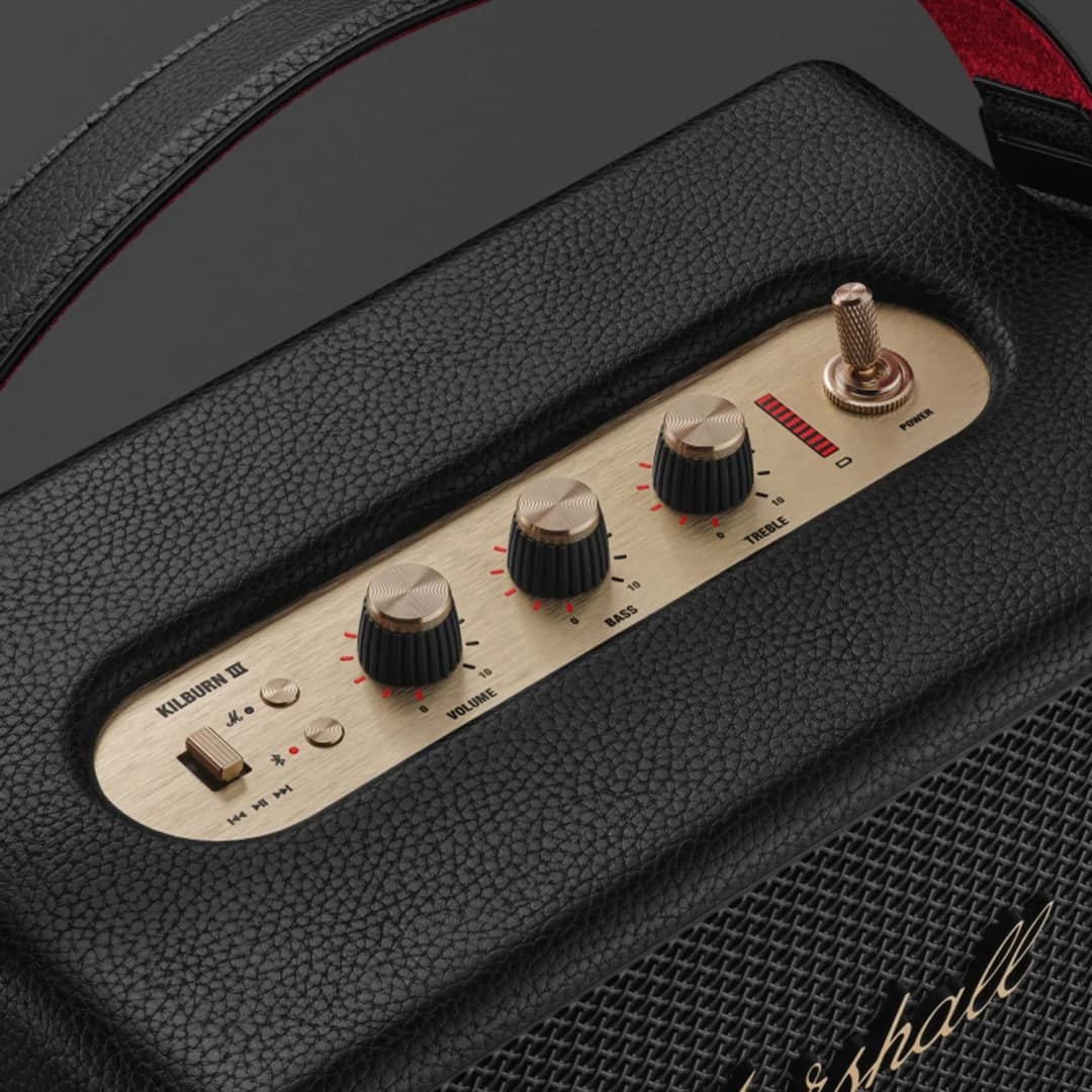 Портативная акустика Marshall Kilburn III, Black and Brass — фото 2