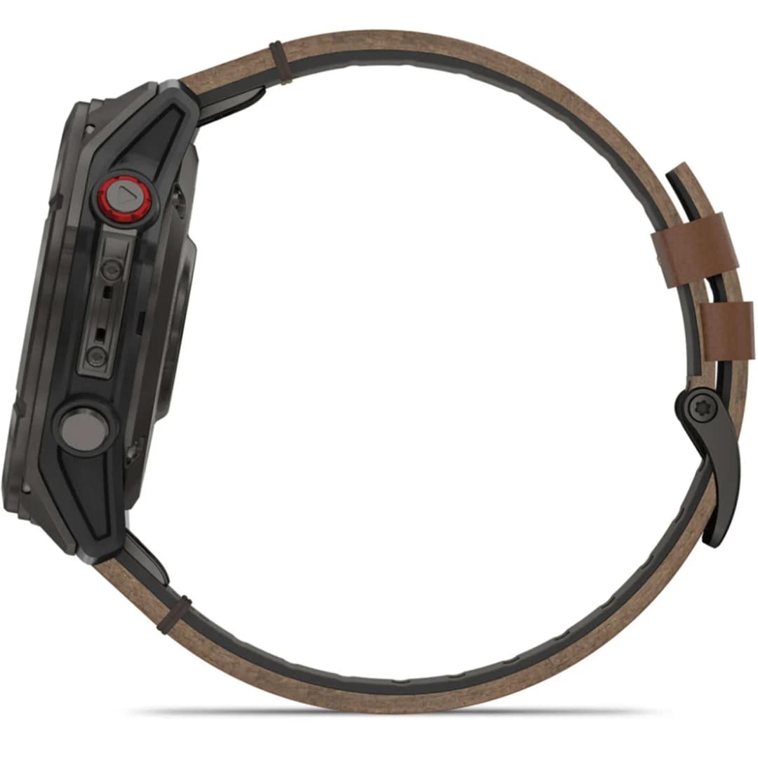 Смарт-часы Garmin Fenix 8 Pro 51mm Amoled Sapphire Lens Carbon Grey DLC Tinanium With Leather Band, Chestnut — фото 2