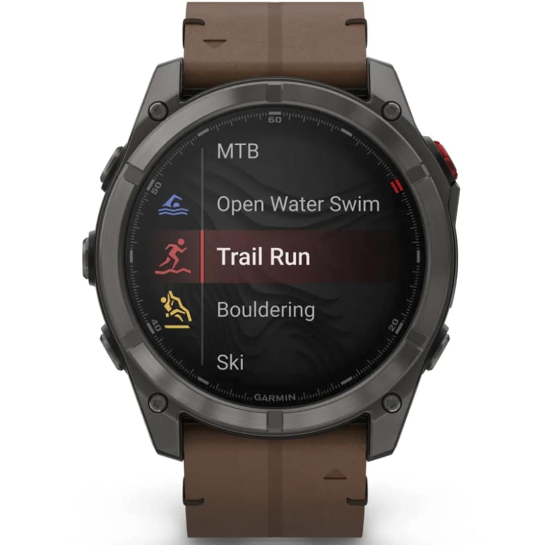 Смарт-часы Garmin Fenix 8 Pro 51mm Amoled Sapphire Lens Carbon Grey DLC Tinanium With Leather Band, Chestnut — фото 6