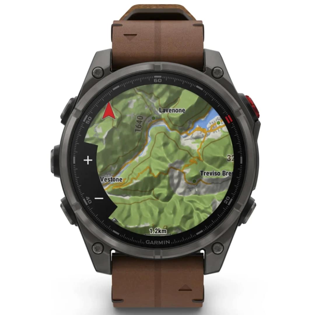 Смарт-часы Garmin Fenix 8 Pro 47mm Amoled Sapphire Lens Tinanium With Leather Band Plus Pabble gray Silicone, Chestnut — фото 3