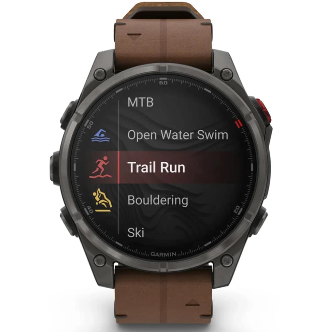 Смарт-часы Garmin Fenix 8 Pro 47mm Amoled Sapphire Lens Tinanium With Leather Band Plus Pabble gray Silicone, Chestnut — фото 6