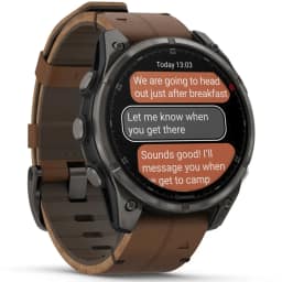 Смарт-часы Garmin Fenix 8 Pro 47mm Amoled Sapphire Lens Tinanium With Leather Band Plus Pabble gray Silicone, Chestnut — фото 7
