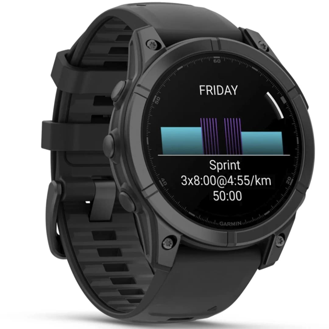 Смарт-часы Garmin Fenix E 47mm Amoled Slate Gray Steel With Black Silicone Band — фото 3