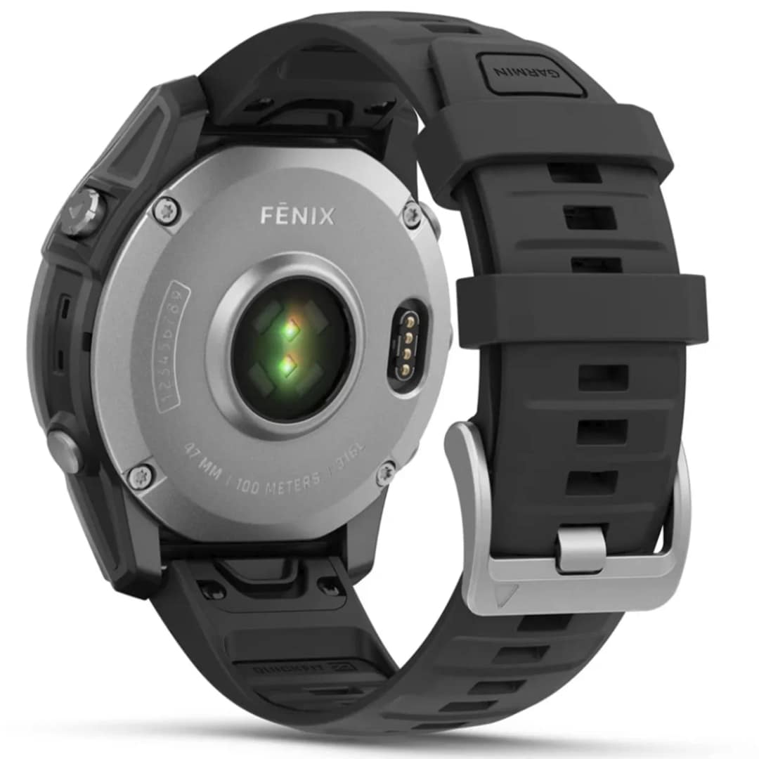 Смарт-часы Garmin Fenix E 47mm Amoled Stainless Steel With Black Silicone Band — фото 3