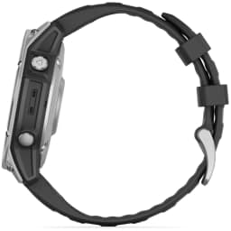 Смарт-часы Garmin Fenix E 47mm Amoled Stainless Steel With Black Silicone Band — фото 4