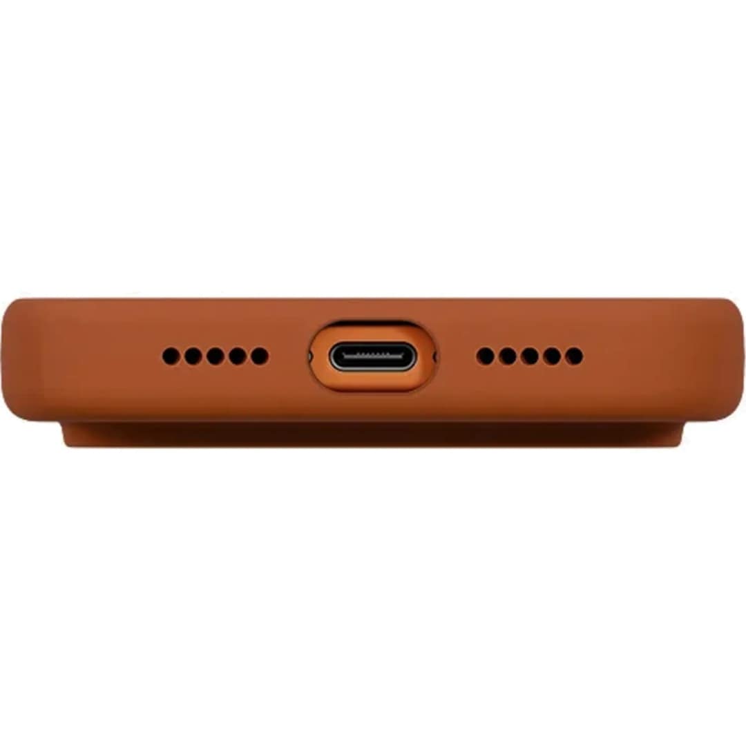 Чехол Uniq Lino Hybrid Silicone Case with MagClick для iPhone 17 Pro Max, Sunset Orange — фото 5