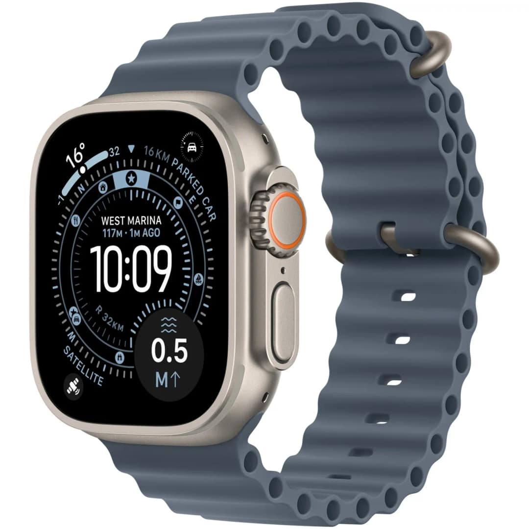Ремешок Apple Watch Ultra 49mm Ocean Band - Natural Titanium Finish, Anchor Blue — фото 2