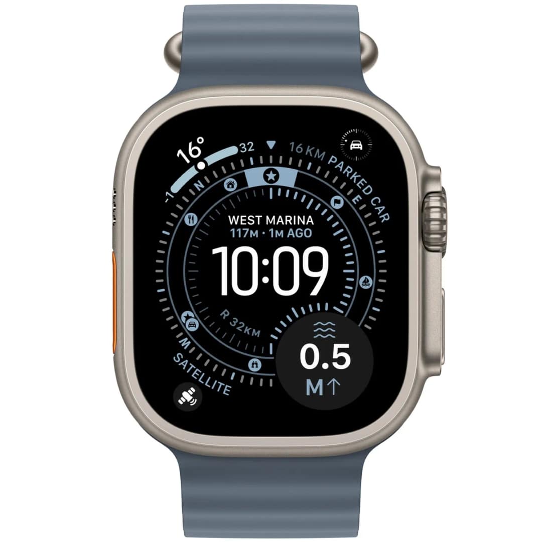 Ремешок Apple Watch Ultra 49mm Ocean Band - Natural Titanium Finish, Anchor Blue — фото 3