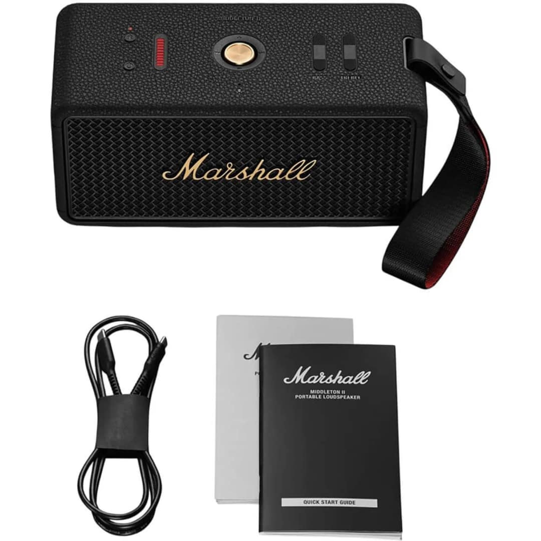 Портативная акустика Marshall Middleton II, Black and Brass — фото 6