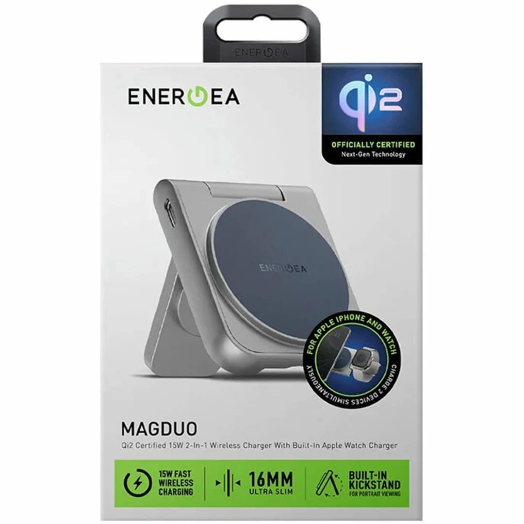 Беспроводное зарядное устройство EnergEA MagDuo Qi2, Blue — фото 5