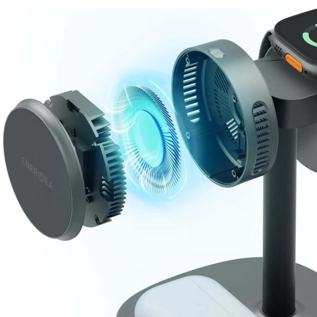 Беспроводное зарядное устройство EnergEA MagArctic Stand Gunmetal — фото 3