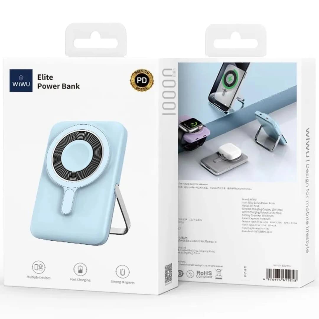 Внешний аккумулятор WiWU Elite Series Magsafe Wi-P018 10000 mAh, Light Blue — фото 2