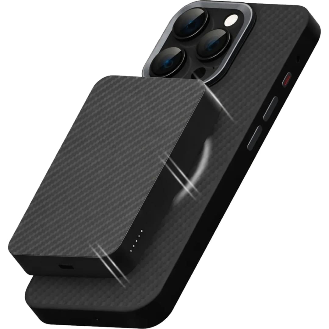Внешний аккумулятор Gurdini Kevlar Power 20W with MagSafe 10000 mAh Black — фото 4