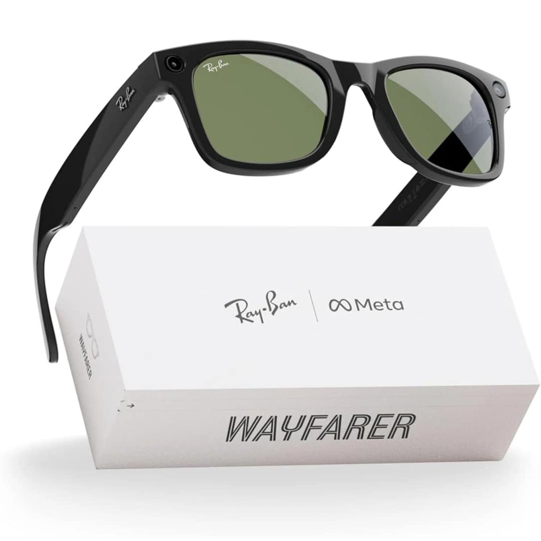 Умные очки Ray-Ban Wayfarer Shiny Black G-15 M Green — фото 6
