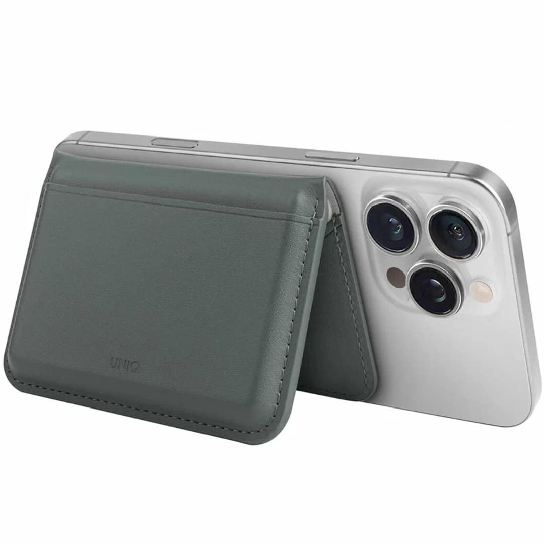 Картхолдер Uniq Lyden DS RFID-Blocking Magnetic Wallet, Lichen Green/Ivory — фото 3