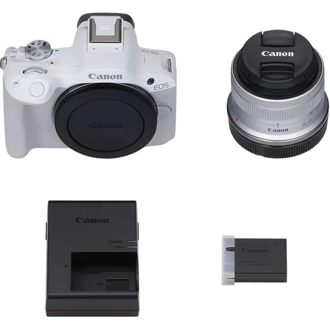 Фотоаппарат Canon EOS R50 Kit RF-S 18-45mm, White — фото 5