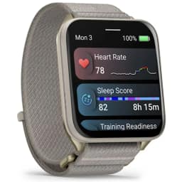 Смарт-часы Garmin Venu X1 Soft Gold with Titanium Caseback and French Nylon Band, Gray — фото 6