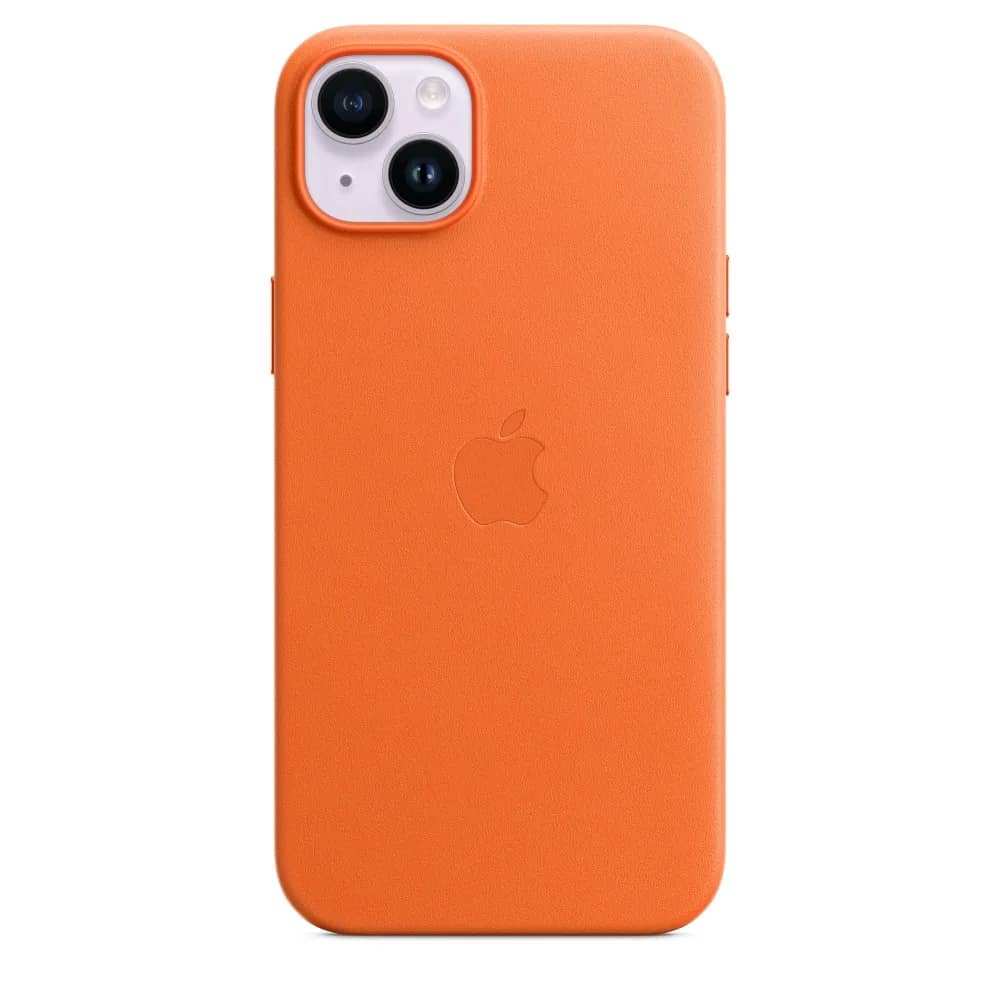 Кожаный чехол Apple для iPhone 14 Plus, Orange — фото 3