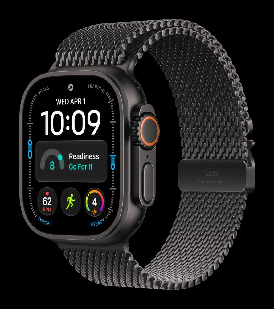 Смарт-часы Apple Watch Ultra 4 49mm, Чёрный титан, Титановый миланский