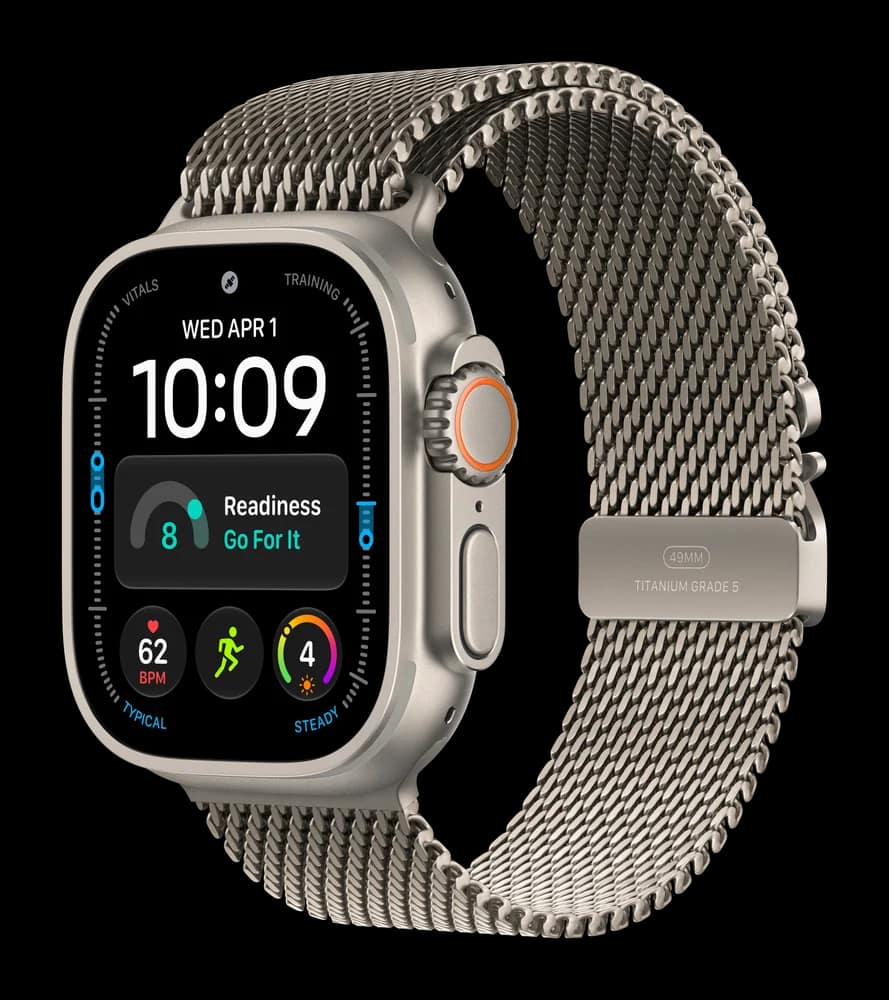 Смарт-часы Apple Watch Ultra 4 49mm, Натуральный титан, Титановый миланский